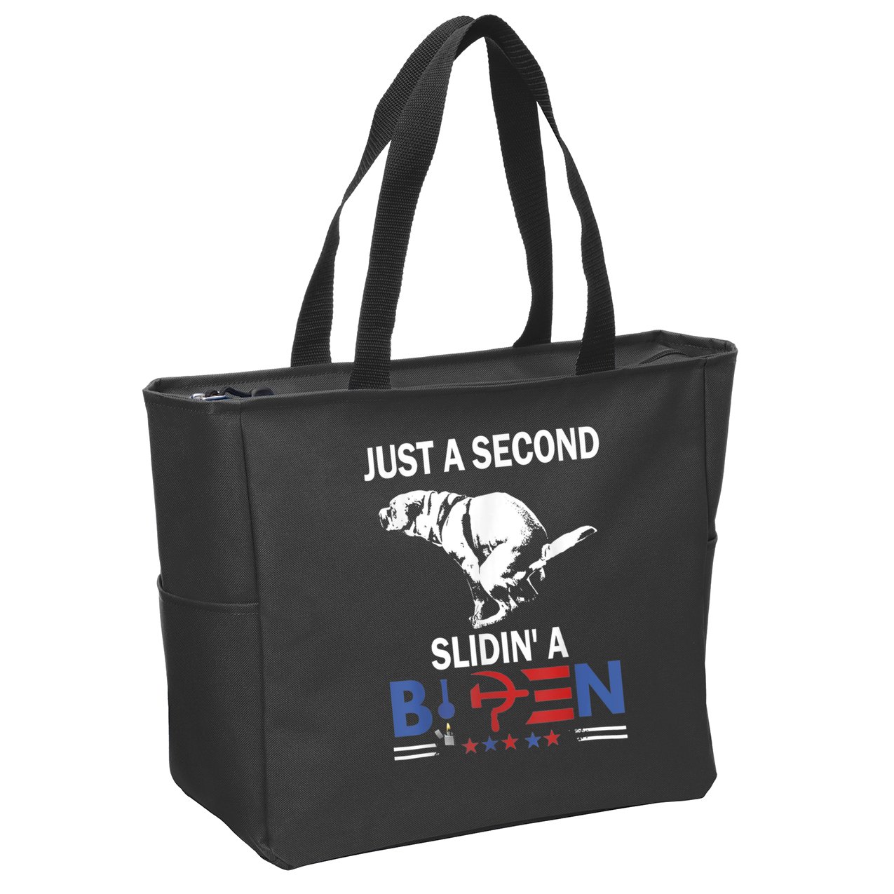Just A Second Slidin' A Biden Zip Tote Bag