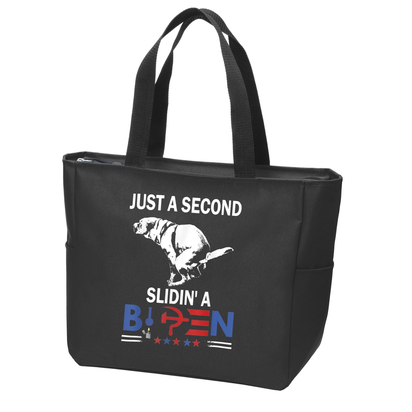 Just A Second Slidin' A Biden Zip Tote Bag