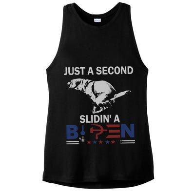 JUST A SECOND SLIDIN'A BIDEN Ladies PosiCharge Tri-Blend Wicking Tank