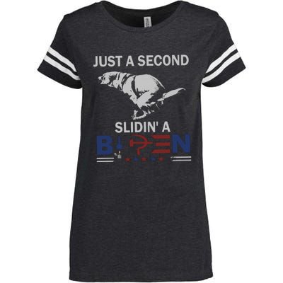 JUST A SECOND SLIDIN'A BIDEN Enza Ladies Jersey Football T-Shirt