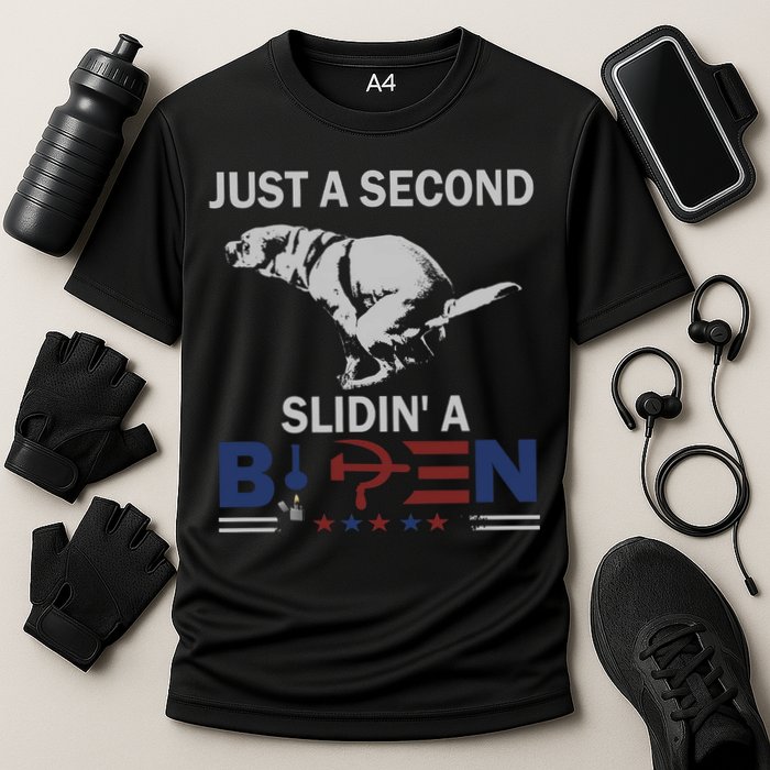 JUST A SECOND SLIDIN'A BIDEN Cooling Performance Crew T-Shirt