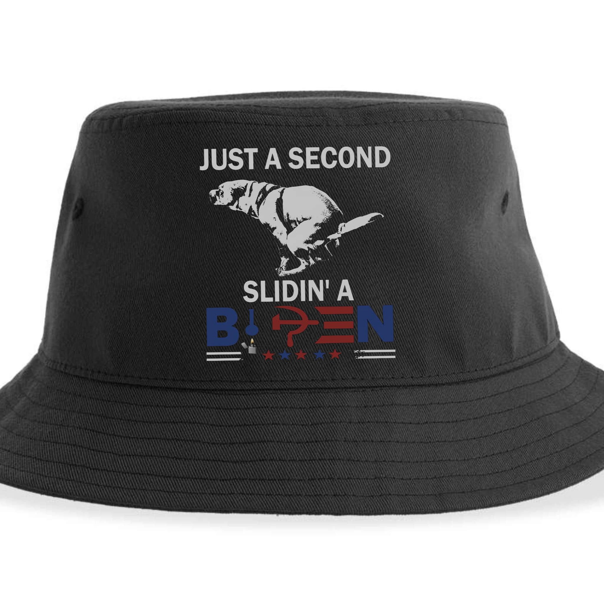JUST A SECOND SLIDIN'A BIDEN Sustainable Bucket Hat