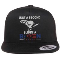 JUST A SECOND SLIDIN'A BIDEN Flat Bill Trucker Hat