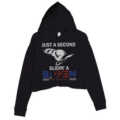 JUST A SECOND SLIDIN'A BIDEN Crop Fleece Hoodie