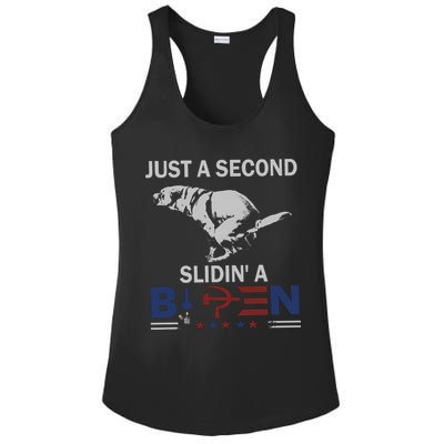 JUST A SECOND SLIDIN'A BIDEN Ladies PosiCharge Competitor Racerback Tank