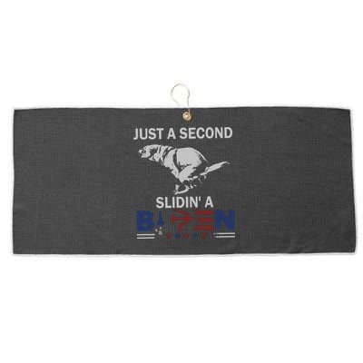 JUST A SECOND SLIDIN'A BIDEN Large Microfiber Waffle Golf Towel