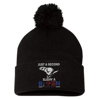 JUST A SECOND SLIDIN'A BIDEN Pom Pom 12in Knit Beanie