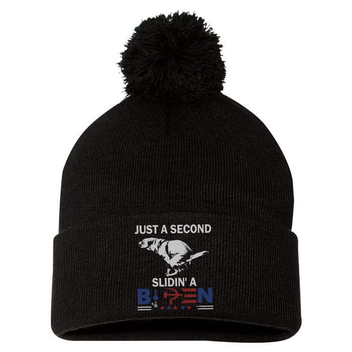 JUST A SECOND SLIDIN'A BIDEN Pom Pom 12in Knit Beanie