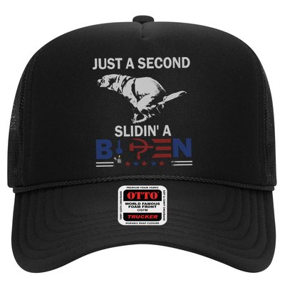 JUST A SECOND SLIDIN'A BIDEN Trucker Hat
