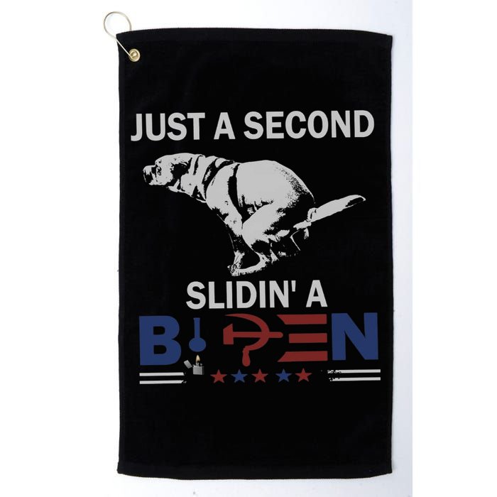 JUST A SECOND SLIDIN'A BIDEN Golf Towel