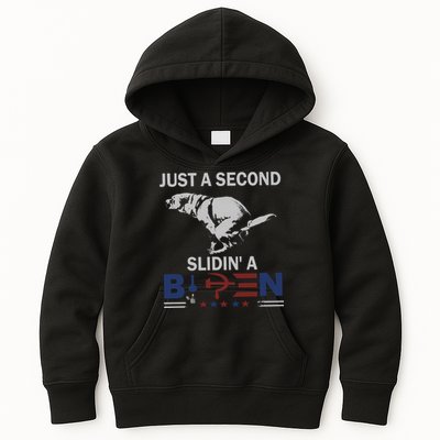 JUST A SECOND SLIDIN'A BIDEN Kids Hoodie