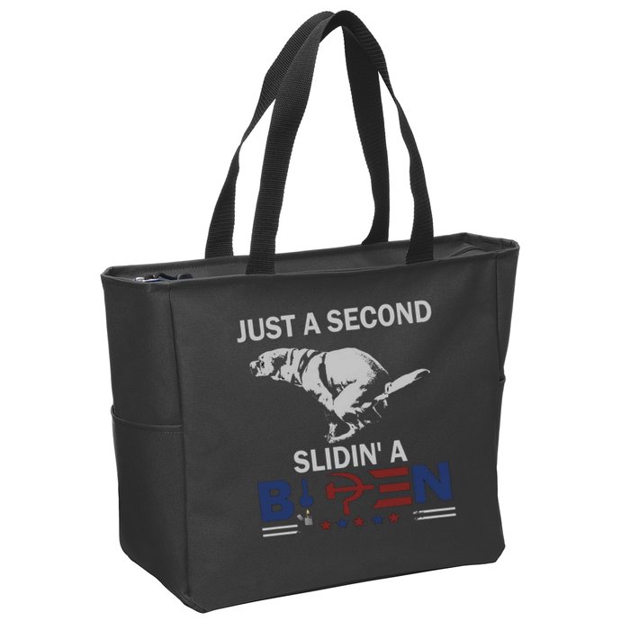 JUST A SECOND SLIDIN'A BIDEN Zip Tote Bag