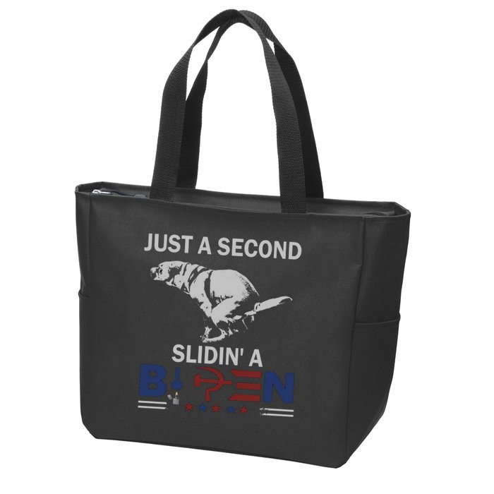 JUST A SECOND SLIDIN'A BIDEN Zip Tote Bag