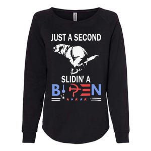 Just A Second Slidin' A Biden Womens California Wash Sweatshirt