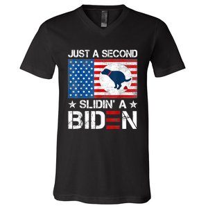 Just A Second Slidin' A Biden V-Neck T-Shirt