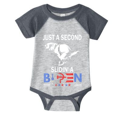 Just A Second Slidin' A Biden Infant Baby Jersey Bodysuit