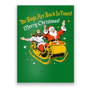 Jesus And Santa Claus The Are Back In A Town Christmas Poster