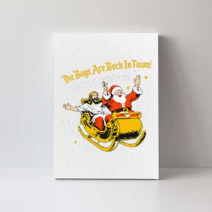 Jesus And Santa Claus The Are Back In A Town Christmas Canvas