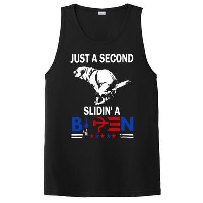 Just A Second Slidin' A Biden Funny PosiCharge Competitor Tank