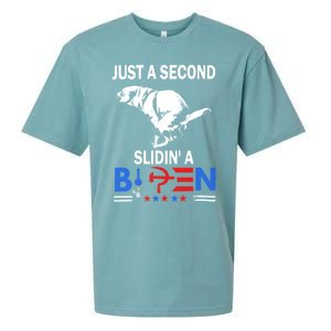 Just A Second Slidin' A Biden Funny Sueded Cloud Jersey T-Shirt