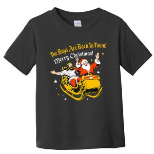 Jesus And Santa Claus Are Back In A Town Christmas Toddler T-Shirt