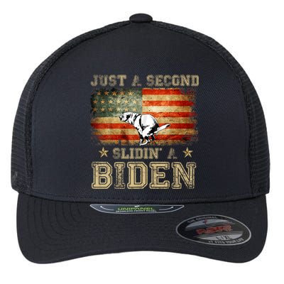 Just A Second Slidin’ A Biden – Funny Political Anti Biden Flexfit Unipanel Trucker Cap