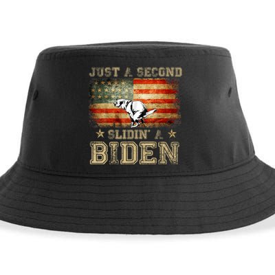 Just A Second Slidin’ A Biden – Funny Political Anti Biden Sustainable Bucket Hat