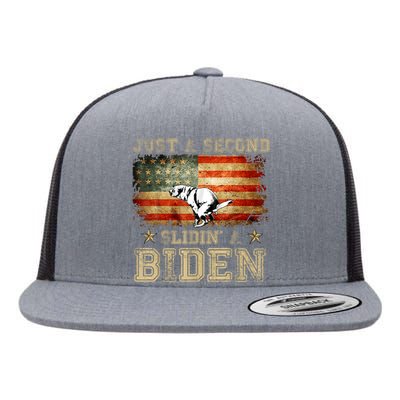 Just A Second Slidin’ A Biden – Funny Political Anti Biden Flat Bill Trucker Hat