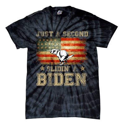 Just A Second Slidin’ A Biden – Funny Political Anti Biden Tie-Dye T-Shirt