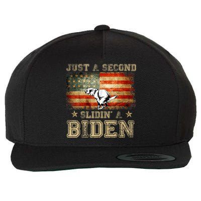 Just A Second Slidin’ A Biden – Funny Political Anti Biden Wool Snapback Cap