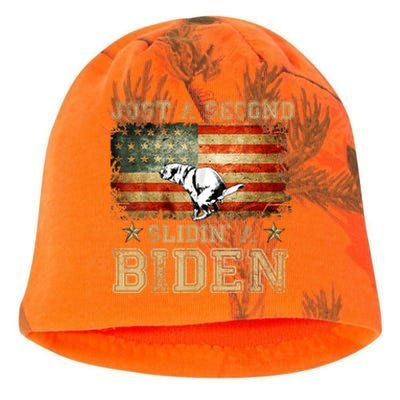 Just A Second Slidin’ A Biden – Funny Political Anti Biden Kati - Camo Knit Beanie