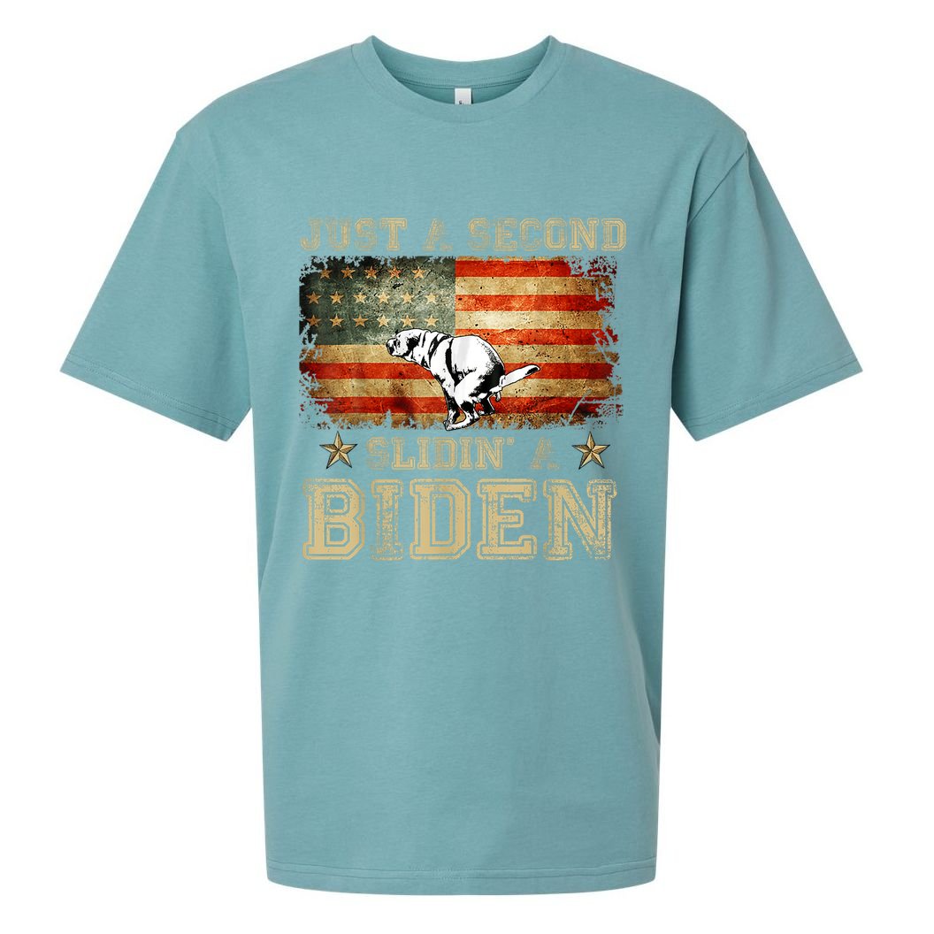 Just A Second Slidin’ A Biden – Funny Political Anti Biden Sueded Cloud Jersey T-Shirt