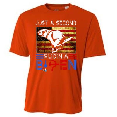 Just A Second Slidin A Biden Dog American Usa Flag Cooling Performance Crew T-Shirt