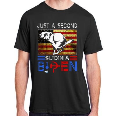 Just A Second Slidin A Biden Dog American Usa Flag Adult ChromaSoft Performance T-Shirt