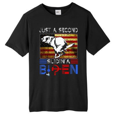 Just A Second Slidin A Biden Dog American Usa Flag Tall Fusion ChromaSoft Performance T-Shirt