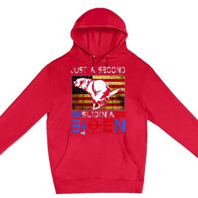 Just A Second Slidin A Biden Dog American Usa Flag Premium Pullover Hoodie