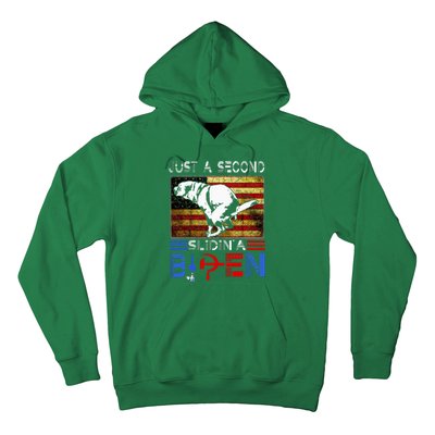 Just A Second Slidin A Biden Dog American Usa Flag Hoodie