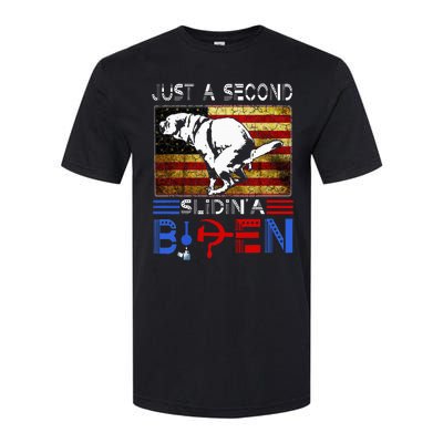 Just A Second Slidin A Biden Dog American Usa Flag Softstyle CVC T-Shirt