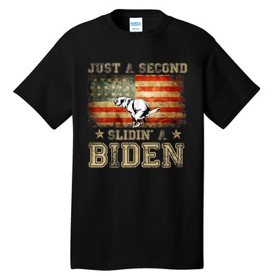 Just A Second Slidin’ A Biden – Funny Political Anti Biden Tall T-Shirt