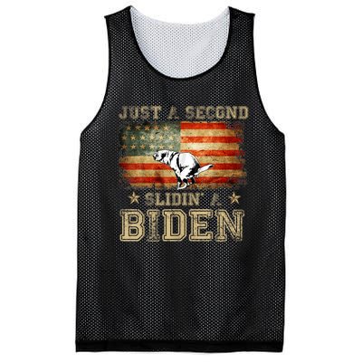 Just A Second Slidin’ A Biden – Funny Political Anti Biden Mesh Reversible Basketball Jersey Tank