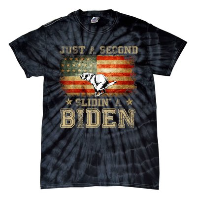 Just A Second Slidin’ A Biden – Funny Political Anti Biden Tie-Dye T-Shirt