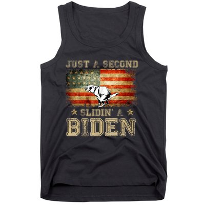 Just A Second Slidin’ A Biden – Funny Political Anti Biden Tank Top