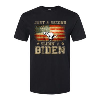 Just A Second Slidin’ A Biden – Funny Political Anti Biden Softstyle CVC T-Shirt