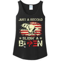 Just A Second Slidin A Biden Funny Saying Biden President Ladies Essential Tank