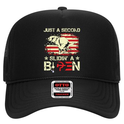 Just A Second Slidin A Biden Funny Saying Biden President Trucker Hat