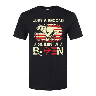 Just A Second Slidin A Biden Funny Saying Biden President Softstyle CVC T-Shirt