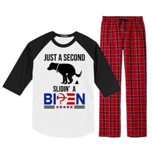 Just A Second Slidin A Biden Funny Dog Raglan Sleeve Pajama Set