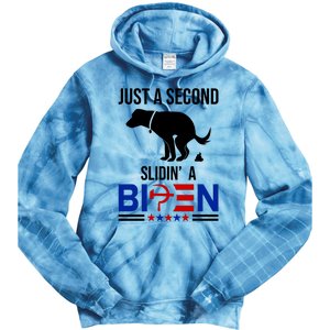 Just A Second Slidin A Biden Funny Dog Tie Dye Hoodie