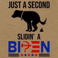 Just A Second Slidin A Biden Funny Dog Cotton Canvas Backpack