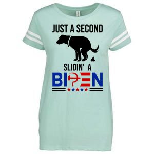 Just A Second Slidin A Biden Funny Dog Enza Ladies Jersey Football T-Shirt